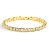 SPLENDID AAA+ Cubic Zirconia Diamonds Tennis Bracelets for Women - Shining Gold Colour Single Layer Bracelets - The Jewellery Supermarket