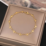 New Stainless Steel Chain Charm Bracelets - Gold Silver Colour Pentagram Fashion Jewellery