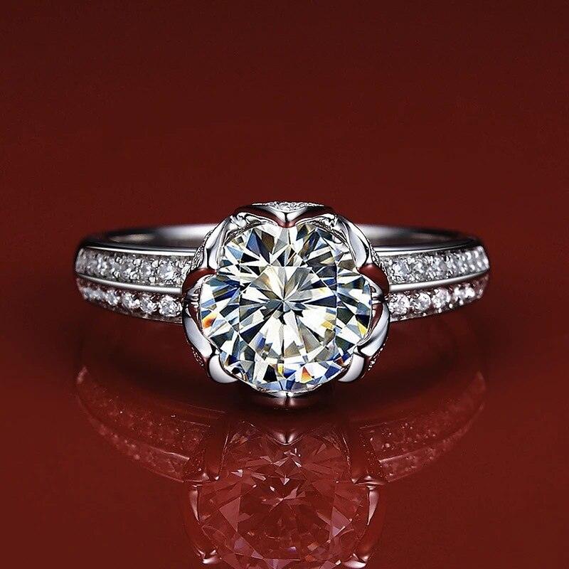 New Arrival Luxury Lotus Design Round Cut AAA+ Quality CZ Diamonds Fashion Ring - The Jewellery Supermarket