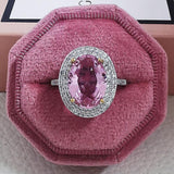 Dazzling Luxury Oval Pink AAA+ Cubic Zirconia Popular Rings - The Jewellery Supermarket