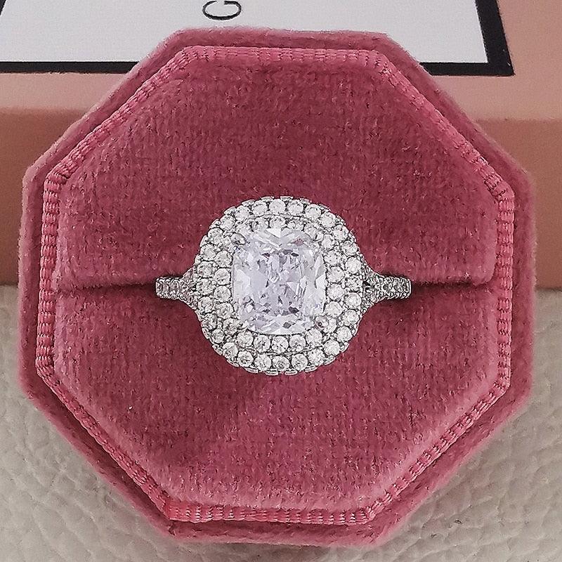 New Arrivals Stunning Pink Yellow Cushion Cut AAA+ Quality CZ Diamonds Luxury Ring - The Jewellery Supermarket