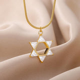NEW Mogan Star of David Stainless Steel Chain Pendant Necklaces for Women and Men