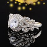 New Arrival Luxury Halo Round Cut AAA+ Quality CZ Diamonds Engagement Ring - The Jewellery Supermarket
