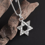 IDEAL GIFTS - Classic Metal Jewish Star of David Pendant Stainless Steel Chain Mens Necklace - The Jewellery Supermarket