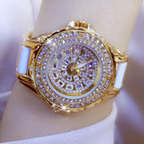 Luxury Women Gold Bracelet Diamond Watch