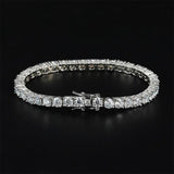 Sparkling Real D Colour VVS 4mm Moissanite Full High Quality Moissanite Diamonds Tennis Bracelet - Fine Jewellery