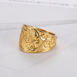 Letter Carved Vintage Stainless Steel Luxury Masonic Rings - The Jewellery Supermarket