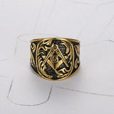 Letter Carved Vintage Stainless Steel Luxury Masonic Rings - The Jewellery Supermarket