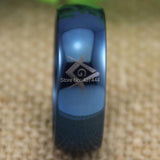 Masonic New Men's Blue Dome Tungsten Wedding Ring - The Jewellery Supermarket