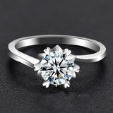Dazzling 1ct/2ct/3ct F color Moissanite VVS 6 Claws Engagement Wedding Diamond Rings