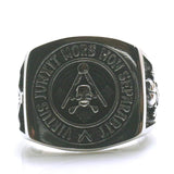 Great Gift Ideas - 316L Stainless Steel Cool Pirate Skull Freemasons Ring - The Jewellery Supermarket