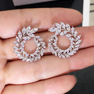 Deal of the Month - Geometric Big Round AAA Rhinestone Statement Luxury Stud Earrings - The Jewellery Supermarket