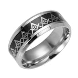 Gold, Blue or Black Colour Masonic Stainless Steel Titanium Rings - The Jewellery Supermarket