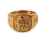 Best Offer - Gold Tone 316L Stainless Steel Masonic Men's Ring - The Jewellery Supermarket