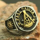 Mens 316L Stainless Steel Hot Freemasons Past Master Ring