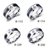 Masonic Men Stainless Steel and Carbon Fibre Rings - The Jewellery Supermarket