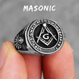 Best Gifts - Rock Hip Hop Stainless Steel Masonic Men Rings - The Jewellery Supermarket