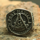 Mens 316L Stainless Steel Hot Freemasons Past Master Ring - The Jewellery Supermarket