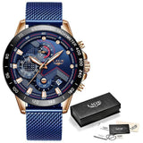Great Gifts for Men - Top Brand Luxury Quartz Blue Waterproof Sport Chronograph Watch - The Jewellery Supermarket
