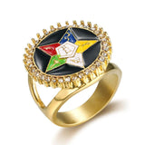 Best Gifts - 316l Stainless Steel gold Order of the Eastern Star Masonic Rings - The Jewellery Supermarket