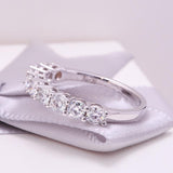 Excellent 0.9ctw 3.0mm 0.1ctDE Color Round Excellent Cut Moissanite Diamond Eternity Ring - The Jewellery Supermarket