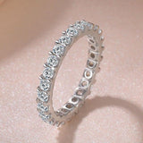 Trendy ♥︎ High Quality AAA+ Cubic Zirconia Diamonds ♥︎ White Gold Colour Eternity Ring - The Jewellery Supermarket