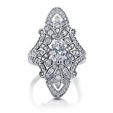 Luxury Geometric Shaped AAA+ Cubic Zirconia Diamonds Ring