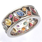 Fancy Stylish Colorful Women Hollow Out Geometric Stone Ring - The Jewellery Supermarket