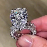 Gorgeous Big Pear Cut AAA+ Cubic Zirconia Diamonds Promise Engagement Ring