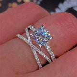 *NEW* Brand Luxury 925 Silver High Quality AAA+ Cubic Zirconia Diamonds Ring Set