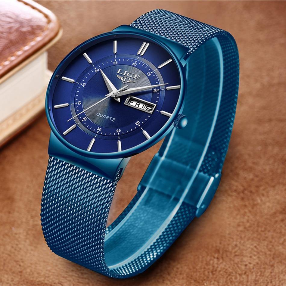 Great Gifts for Men - Top Brand Luxury Waterproof Ultra Thin Steel Strap Casual Quartz Watches - The Jewellery Supermarket