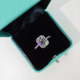 Beautiful Silver Emerald cut 2ct High Quality AAAA Cubic Zirconia Diamond Promise Engagement Ring - The Jewellery Supermarket