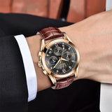 Great Gifts for Men - NEW Top Brand Luxury Date Sport with Leather Strap Quartz Business Watch - The Jewellery Supermarket