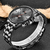 Great Gifts for Men - Luxury Top Brand Military Style Black Quartz Waterproof Chronograph Watches - The Jewellery Supermarket