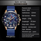Great Gifts for Men - Top Brand Luxury Quartz Blue Waterproof Sport Chronograph Watch - The Jewellery Supermarket