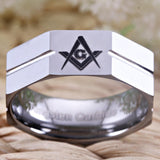 Hot Selling COOL NEW Tungsten Carbide Masonic Band Rings - The Jewellery Supermarket