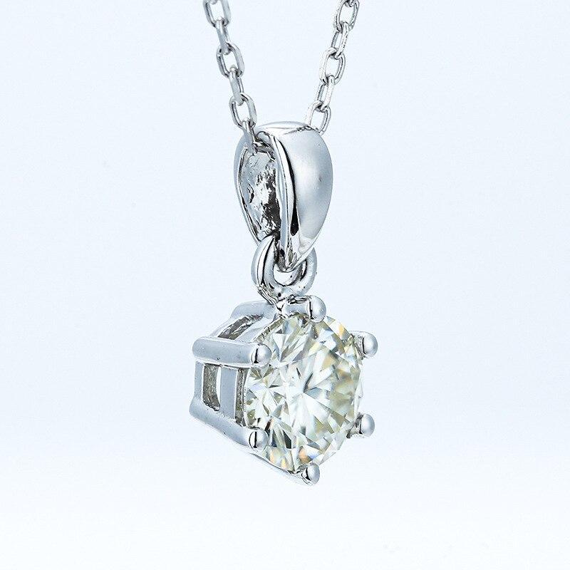 Classic Excellent 1ct DF color Moissanite Diamond Women Clavicle Chain Pendant - The Jewellery Supermarket