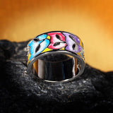 New - Handmade Luxury Creative Epoxy Enamel Color Cat Head 925 Silver Ring - The Jewellery Supermarket