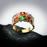 New 2022 - Handmade Flower Drip Enamel New Jewelry Butterfly Ring - The Jewellery Supermarket