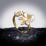 New 2022 - Handmade Enamel 925 Silver Small White Flowers Ring - The Jewellery Supermarket