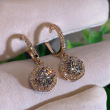 Versatile Dazzling High Quality AAA+ Cubic Zirconia Diamonds Round Dangle Earrings - The Jewellery Supermarket