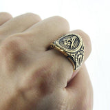 New Men's Freemason Gold Tone Free Mason 316L Stainless Steel Masonic Ring - The Jewellery Supermarket