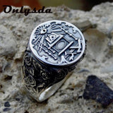 Masonic Symbol 316L Stainless Steel Freemason Rings for Men - The Jewellery Supermarket