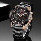 Great Gifts for Men - Top Luxury Brand Silver Stainless Steel 30m Waterproof Quartz Chronograph Watch