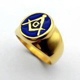 Freemason Rings - 316L Stainless Steel Gold-Color Masonic Rings - The Jewellery Supermarket