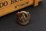 Best Offers - Gold colour Masonic Stainless Steel Signet Ring - The Jewellery Supermarket