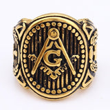 Best Offers - Gold colour Masonic Stainless Steel Signet Ring