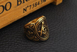 Best Offers - Gold colour Masonic Stainless Steel Signet Ring - The Jewellery Supermarket
