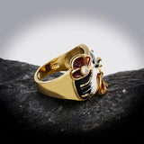 Great Gift Ideas - New Style Handmade Enamel Inlaid Flower AAA+ Zircon Elegant Ring - The Jewellery Supermarket