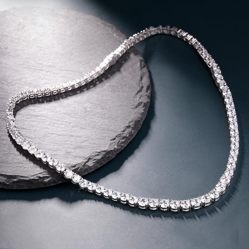 Wonderful Tennis Style 3/4/5/6mm Lab Simulated Diamond White Gold filled Necklace - The Jewellery Supermarket